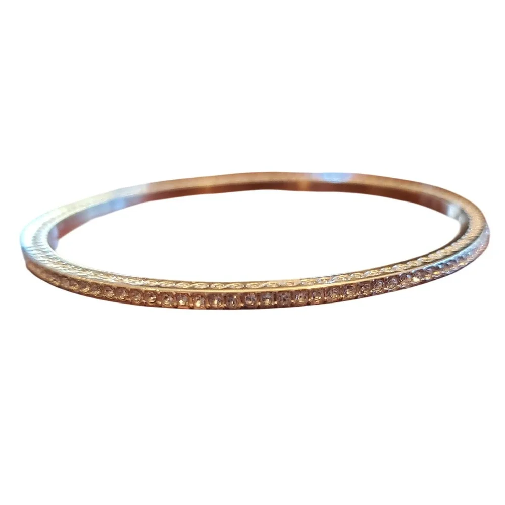 Brighton Silver‎ Tone Bangle Bracelet Crystal Rhinestone Accent Elegant Jewelry